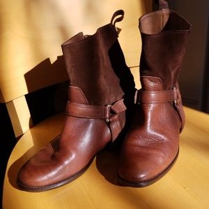 Massimo Dutti brown suede & leather booties